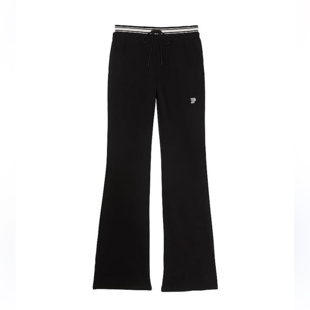 PINK Victoria’s Secret Flare Sweatpants Black w Cream Accents L